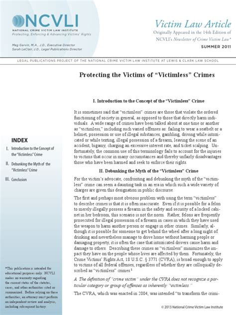 Protecting the Victims of Victimless Crimes .